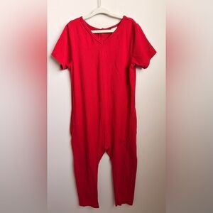 Smash & Tess Red Short Sleeve Jumpsuit